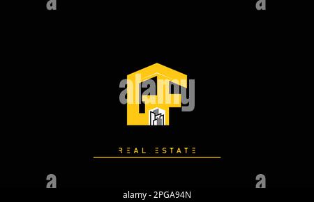 Real Estate letters Initials Monogram logo GF , FG Stock Vector