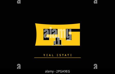 Real Estate letters Initials Monogram logo GG Stock Vector