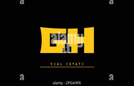Real Estate letters Initials Monogram logo GH , HG Stock Vector