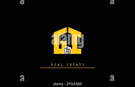 Real Estate letters Initials Monogram logo GT , TG Stock Vector