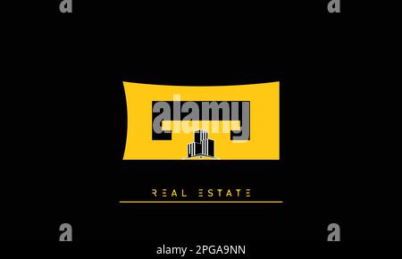 Real Estate letters Initials Monogram logo GJ , JG Stock Vector