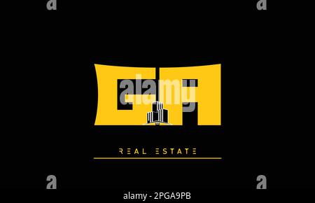 Real Estate letters Initials Monogram logo GA , AG Stock Vector