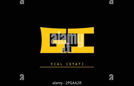 Real Estate letters Initials Monogram logo GT , TG Stock Vector