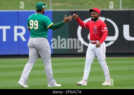 Luis Rengifo of the Los Angeles Angels wears a samurai warrior