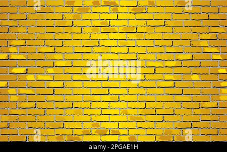 Shiny golden yellow brick wall - Illustration,  Golden yellow abstract background Stock Vector