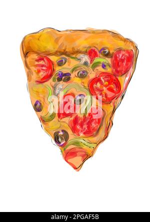 pizza time vector illustration isolated on white background Stock Vector