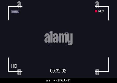 Vector template for camera display. CCTV, security recording Stock ...