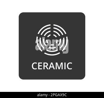 Isolated cooking ceramic symbol on black background. Stock Vector