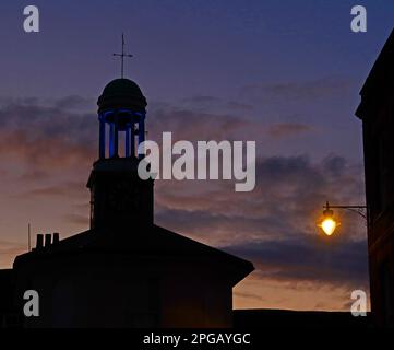 The Pepperpot, Market House, Town Hall, at dusk buildings and architecture, High St, Godalming, Waverley, Surrey, England, UK, GU7 1AB Stock Photo