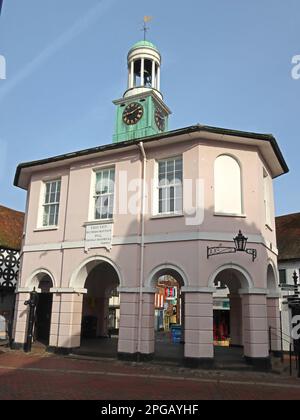 The Pepperpot, Market House clock, Town Hall, building and architecture, High St, Godalming, Waverley, Surrey, England, UK, GU7 1AB Stock Photo