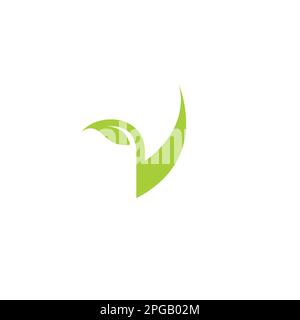 V Leaf logo Design. Nature Plants Icon Stock Vector