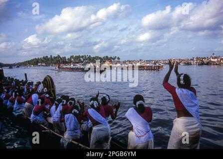 Colourful water Boat Race in Kerala, is conducted at Punnamada lake in Alappuzha or Alleppy, Kerala, India, Asia Stock Photo