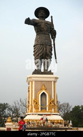 Royal Statue of Chao Anouvong, Vientiane, Laos Stock Photo