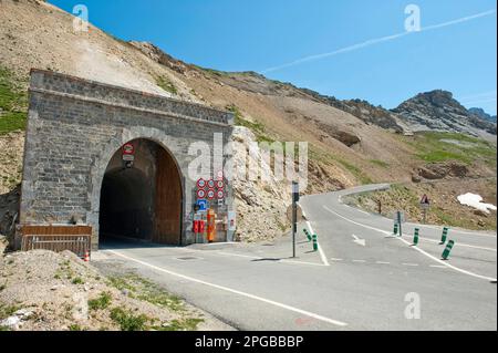 Galibier Tunnel, Pass road to Col du Galibier, Tour de France, Pass open, Route des Grandes Alpes, Haute Provence, France Stock Photo