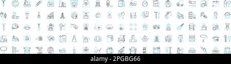 Smart engineering vector line icons set. engineer, smart, engineering, intelligent, automation, electronics, networking illustration outline concept Stock Vector