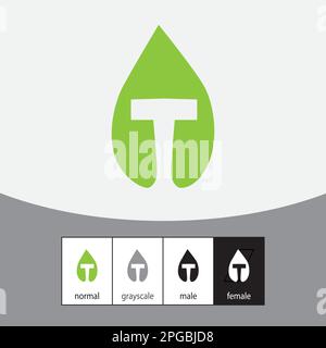 T Letter Logo. Natural Concept - Vector Stock Vector