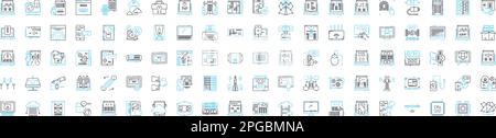 Cloud services vector line icons set. Cloud, Services, Computing, Hosting, Storage, Security, Virtualization illustration outline concept symbols and Stock Vector