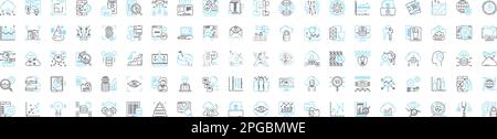 Business intelligence vector line icons set. Business, Intelligence, Analytics, Data, Technology, Decision-making, Intelligence-driven illustration Stock Vector