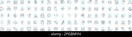 Emotional intellegence vector line icons set. Self-awareness, Empathy, Interpersonal, Awareness, Perspective, Sensitivity, Skill illustration outline Stock Vector