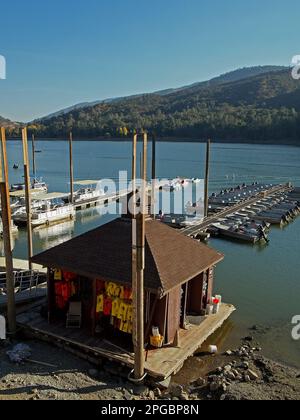 boat rentals at Lake Del Valle Marina,in Livermore, California Stock Photo