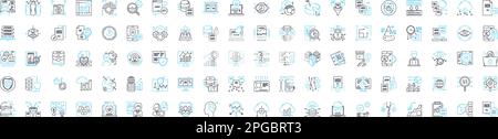 Database vector line icons set. database, SQL, MySQL, Oracle, Access, MongoDB, PostgreSQL illustration outline concept symbols and signs Stock Vector