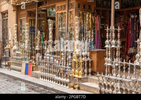 Hookas Shop in Khan El Khalili Bazaar, Cairo Stock Photo