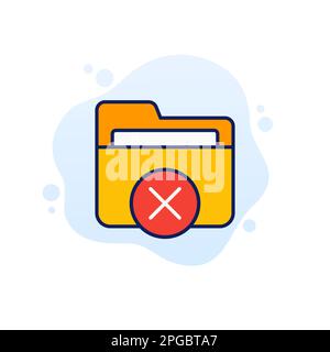 no access to folder icon with outline Stock Vector
