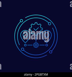 logistics optimization line icon for web Stock Vector