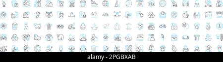 Nature products vector line icons set. Organic, Herbal, Botanical, Plants, Extracts, Essential, Oils illustration outline concept symbols and signs Stock Vector