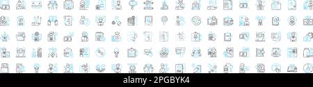 Online banking and financial services vector line icons set. Banking, Online, Financial, Services, Transaction, Payment, Deposit illustration outline Stock Vector