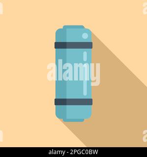 Thermos bottle icon flat vector. Travel vacation. Extreme activity Stock Vector