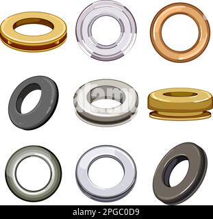 round grommet ring cartoon vector illustration Stock Vector Image & Art ...