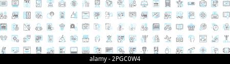 IT development vector line icons set. IT, development, software, coding, engineering, program, web illustration outline concept symbols and signs Stock Vector