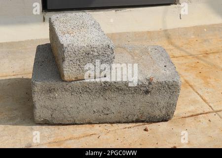 construction blocks made-up of cement used for building constructions Stock Photo