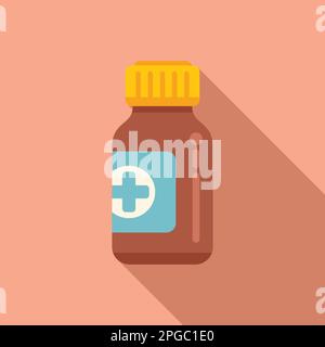Hike medical bottle icon flat vector. Travel accessories. Forest vacation Stock Vector