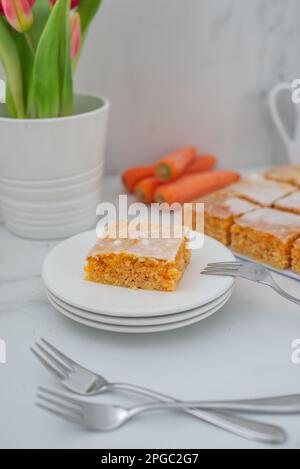 Easter Carrot cake Stock Photo