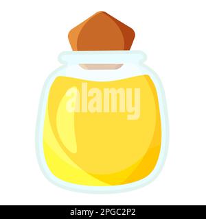 Glass jar with honey. Vector illustration flat. Stock Vector