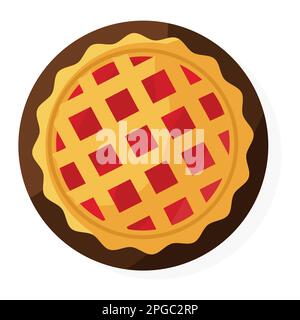 Berry pie cartoon style vector illustration flat Stock Vector