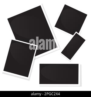 Blank photographs cards template vector illustration flat. Stock Vector