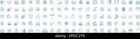 Vegetarian vector line icons set. Vegetarian, plant-based, green, plant-only, veggie, vegan, pulses illustration outline concept symbols and signs Stock Vector