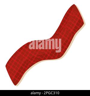 Red knitted autumn scarf, vector illustration flat. Stock Vector