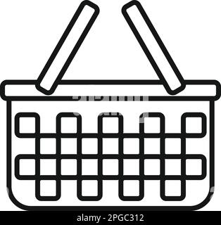 Easter basket icon outline vector. Picnic bag. Camping market Stock Vector