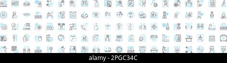 Bacteria and viruses vector line icons set. Bacteria, Viruses, Microbes, Pathogens, Antibiotic, Antimicrobial, Antiviral illustration outline concept Stock Vector