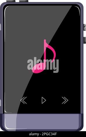 device hifi mp3 player cartoon vector illustration Stock Vector Image ...