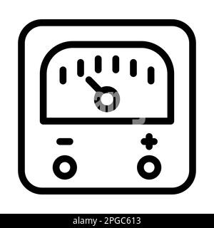 Voltmeter Vector Thick Line Icon For Personal And Commercial Use. Stock Photo