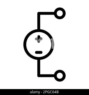 DC Voltage Source Vector Thick Line Icon For Personal And Commercial Use. Stock Photo