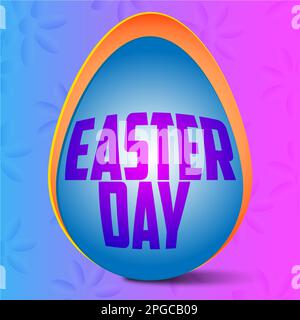 cute egg in neon paint for your favorite postcard Stock Vector
