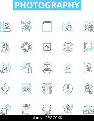 Set of HDR outline vector icon. High Dynamic Range Symbol icon set ...