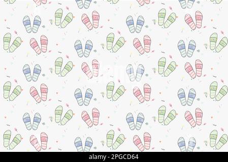 Pattern with slippers in pastel tones abstract pattern vector background for design illustration Stock Vector