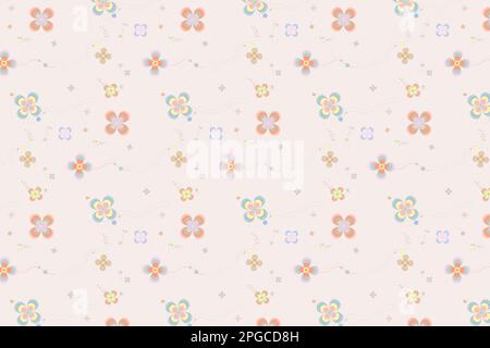 Pattern with floral geometric elements in pastel tones, vector abstract background for design Stock Vector
